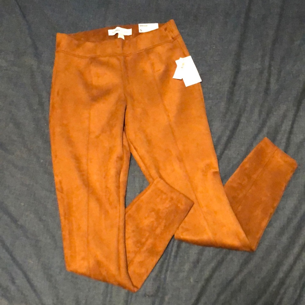 Brown suede Capri pants